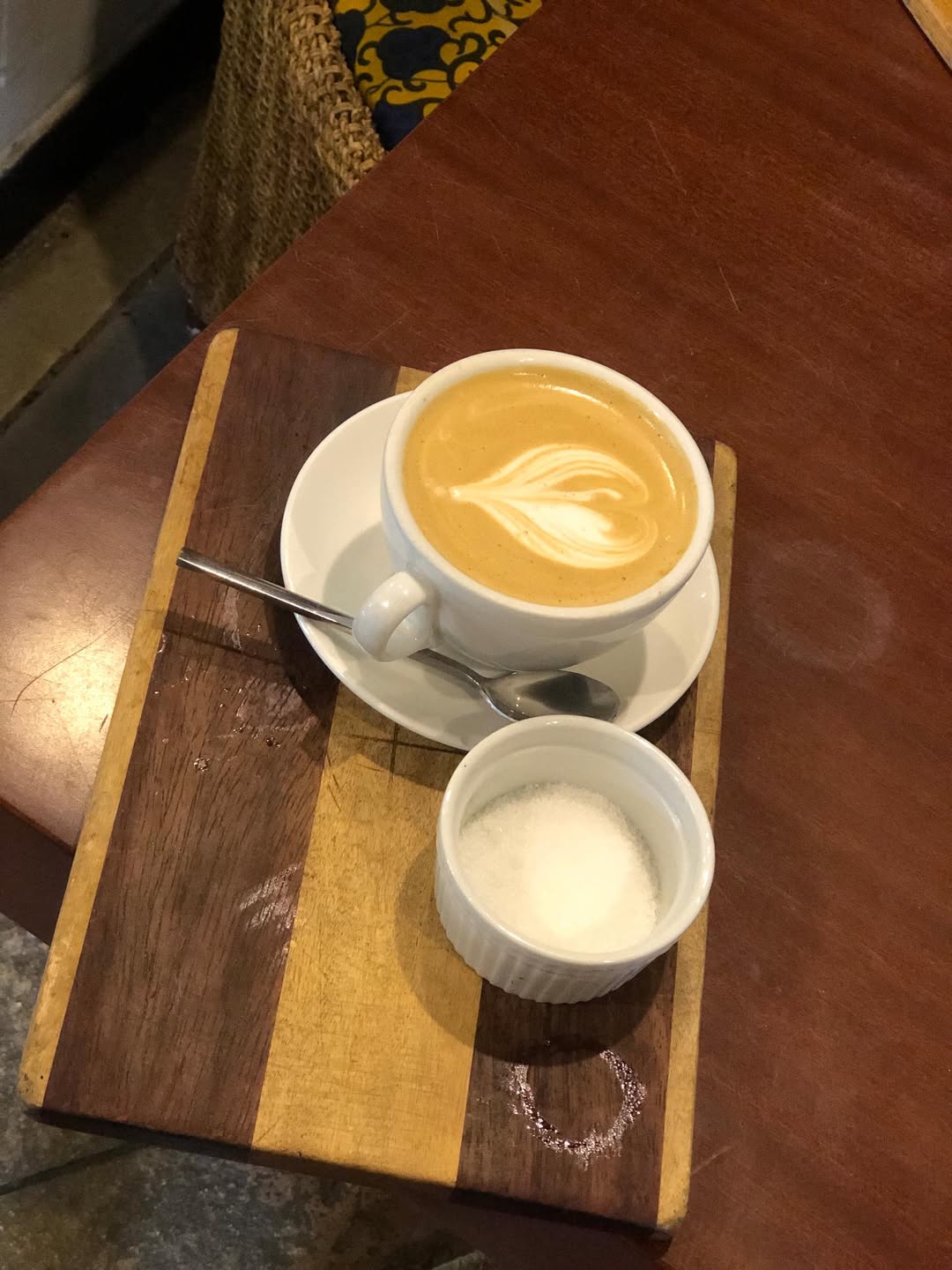 Signature House Blend coffee in a beautiful ceramic cup with latte art